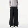 Pantalones deportivos de verano para hombre estilo americano de pierna ancha con caída, pantalones casuales resistentes de pierna recta, ajuste holgado de moda