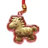 Pingente de Pônei Dourado, Ouro Puro 999, Chaveiro de Carro, Brinde Promocional para Lojas, Brinde de Geração de Leads para Lojas 4S de Carros