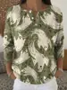 Sudadera con Botones y Cuello en V de Nuevo Estilo Transfronteriza de Manga Larga Otoño e Invierno con Estampado Moda Personalizada Chaqueta Suéter Casual para Mujer