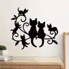 Br3389 Retrato Familiar de Gatos Casual Silueta Pegatinas de Pared Autoadhesivas Dormitorio Sala de Estar Pared de Fondo Embellecimiento Pegatinas Decorativas