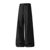 Pantalones casuales rectos de tela nueva con patrón de espiga para hombre, estilo americano de otoño, corte limpio, talla grande, pantalones largos de pierna ancha fluidos