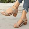 Sandalias de Moda de Tacón Alto para Mujer 2025 Verano Nuevo Boca de Pez Talla Grande Cuña Sandalias Romanas Europeas y Americanas Sandalias de Playa