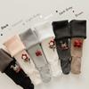 Leggings infantis outono e inverno forrados com fleece espessados seda coreana veludo flor calças compridas infantis bebê bebê meias-calças quentes