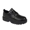 Zapatos de Hombre Cuatro Estaciones 2026 Suela Gruesa de PU Suela Blanda Zapatos Casuales de Cuero Superficie de Cuero Blando Impermeable Zapatos de Trabajo Completamente Negros