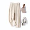 Pantalones de chenilla con diseño de hoz para otoño e invierno para mujer, pantalones casuales de lana nueva, pantalones holgados adelgazantes de nueve puntos tipo harén plátano