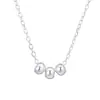 Collar de Cuentas Redondas Brillantes de Plata de Ley S925 Cadena para Clavícula de Cuentas Redondas Versátil Elegante de Gama Alta Simple con Estilo Nicho para Mujeres