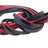 Corda de Couro Sintético com Borda Oleada e Textura Granulada Tira Plana de Couro Sintético Granulado com Cordão de Ajuste Corda de Couro com Borda Oleada para Roupas Bolsas Acessórios DIY