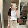 Top de Malha Slimming Elegante Versátil com Gola Halter Costas Nuas Estilo Europeu e Americano para Mulheres, Modelagem Justa, para o Verão