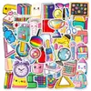 50 Piezas de Pegatinas Creativas de Graffiti para Papelería Variada Pintadas a Mano, Libros, Lápices, Despertadores, Pegatinas Decorativas No Repetitivas, Transfronterizo