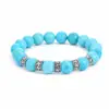 Pulsera de Cuentas Azules Turquesa con Patrón Ondulado para Hombres, Pulsera Versátil de Moda para Viajes Diarios para Mujeres, Accesorio de Nicho de Lujo Ligero de Gama Alta