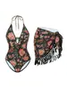 2026 Exportación Europea y Americana Nuevo Bikini Amazon Sexy Escote en V Profundo Conjunto de Dos Piezas Falda con Flecos Traje de Baño de una Pieza para Mujeres