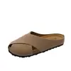 Zapatos Planos de Deslizamiento para Mujer, Medias Zapatillas Cerradas, Zapatos de Exterior Estilo Birkenstock para Mujer, Nuevos Zapatos de Media Mula de Deslizamiento para Primavera y Verano 2026