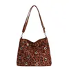 Bolsa Feminina Fashion Estampa de Leopardo Atacado Comércio Exterior, Bolsa de Ombro Transversal Retro Primavera e Outono, Bolsa Tote Tendência Grande Capacidade para o Dia a Dia