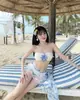 2025 Nuevo Estilo de Verano Puro Deseo Estilo Coreano Dividido Sexy Sexy Dulce Tubo Superior Traje de Baño para Vacaciones en la Playa