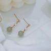 Aretes de piedra ojo de gato Perla de temperamento dulce y gentil, estilo retro chino para dama, aretes elegantes, joyería antigua
