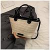 Bolso Tejido de Paja Popular de Moda para Mujer 2026 Nuevo Modelo Celebridad de Internet Elegante Bolso Cubo Tejido Bolso Cruzado Pequeño de Playa