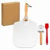 Pala Plegable de Aluminio para Pizza Transfronteriza de Amazon con Mango de Madera Set de Herramientas para Pizza de Horno de Cocina Venta al por Mayor con Impresión de Logo