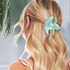 Accesorios para el cabello de moda europea y americana de 8 cm, pinza para el cabello con forma de huevo láser de Amazon, pinza para el cabello con forma de cola de caballo de color