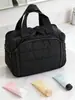 Bolso Bandolera de Taslán con Doble Apertura Grande y Esponjoso, Bolso para Cosméticos, Bolso Bandolera Elegante para Viaje de Mujer, Bolso para Artículos de Tocador y Cosméticos