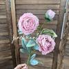 Nueva Flor Artificial de Peonía para Pintura al Óleo de 3 Cabezas Flor de Boda Clase de Pintura al Óleo de Peonía Adornos de Decoración para el Hogar Flor Artificial
