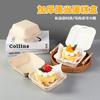 Caja de Pulpa de Papel Biodegradable Desechable para Hamburguesa, Caja Moderna para Llevar Pasteles, Bento de Postre, Caja para Llevar Comida de Snack