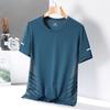 Camiseta Masculina de Manga Curta 2023 para Pais de Meia-idade e Idosos Camiseta de Seda Gelada da Moda de Marca Camada Base Camiseta de Manga Meia