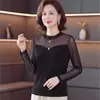 Camisa base preta de manga comprida para mãe jovem, top fino da moda para mulheres de meia-idade e idosas, camisa que emagrece e valoriza a silhueta para mulheres