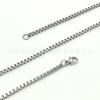 Accesorios de Moda Cadena de Caja de Acero Inoxidable Collar de Acero de Titanio 1.5mm Cuarteto Rugoso/Cadena de Caja