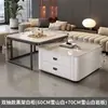 Mesa de café de piedra sinterizada Sala de estar Hogar Moderno Minimalista Apartamento Pequeño Juego de mesa de té Mesa de café cuadrada de vidrio de lujo ligero italiano