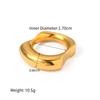 Europa e Estados Unidos banho irregular aço inoxidável ouro 18k anel liso feminino frio alta qualidade tendência anel côncavo-convexo 7