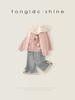 Traje de niña primavera 2025 nuevo bebé niña moda estilo occidental suéter infantil pantalones acampanados primavera y otoño conjunto de tres piezas