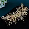 Diadema de Cadena con Pinza de Garra de Perla y Pedrería Exquisita, Nuevo Tocados de Novia Hechos a Mano Transfronterizos, Accesorios de Vestido de Diamante Dz325