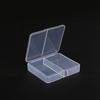 Yiwu 2 rejilla dos rejilla clip de papel caja de almacenamiento de plástico transparente caja de elementos para piezas de joyería caja de herramientas de ferretería venta al por mayor
