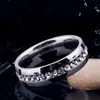 Anillo de Acero Inoxidable con Diamante Simple Shengxi Dominante Accesible Lujo Europeo y Americano Joyería al por Mayor Fila Única de Diamante Redondo de 6 mm