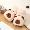 Guantes Espesos para Mujer en Invierno, Lindos, Cálidos y de Terciopelo, Antifrío y Cortavientos de Dibujos Animados, de Medio Dedo con Tapa Plegable, Felpa, para Estudiante, para Escribir