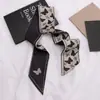 Diadema de Cinta, Pañuelo Pequeño de Seda Blanco, Bufanda Larga Flotante, Asa Decorativa Versátil para Bolso de Mujer, Accesorios para Caja de Regalo