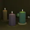 Amapola DIY Molde de Resina de Cristal Cilindro Rayado Cubo Exhibidor de Velas Molde de Silicona Venta al por Mayor