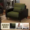 Cadeira de sofá individual retrô para espaços pequenos, cadeira individual de couro para sala de estar, varanda, cadeira de lazer, área de descanso de recepção, com encosto