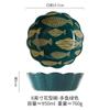 Cuenco de cerámica de estilo japonés en relieve de 8 pulgadas, tazón grande con forma de loto para ensalada de frutas, tazón para hornear arroz, tazón para verduras para el hogar.