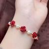 Anillo Rosa de Cinabrio Natural Colgante Pendientes Cinabrio Mineral en Bruto Anillo Tejido Pulsera Rosa Pulsera Regalo