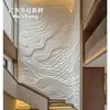 Panel de pared de fondo iluminado con tira de luz empotrada GRG para cabecero de dormitorio de casa de huéspedes panel decorativo de yeso con relieve decoración suave