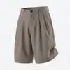 Pantalones cortos de rayas verticales estilo americano para calle, verano holgados transpirables finos antiarrugas para ir al trabajo, estilo old money casual para hombre