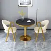Mesa y Sillas de Negociación de Lujo Nórdico Venta Oficina Moderna Simple Tienda de Té con Leche Mesa de Comedor Apartamento Pequeño en Casa Mesa Redonda