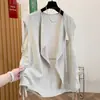 2026 Nuevo Estilo de Alta Gama Chaleco Hermoso de Algodón y Lino con Capas para Mujer, Ropa Exterior sin Mangas para Primavera y Verano