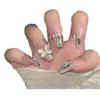 Manicure Europeia e Americana Transfronteiriça Mais Vendida Francesa Unhas Postiças de Alta Qualidade Adesivos Unhas Gato Olho Estilo Ins Unhas Usáveis