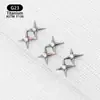 Pendientes de Aleación de Titanio F136 Transfronterizos Géminis Incrustados Zirconia Clavos para Cartílago Auricular Joyería para Piercings Corporal Pendientes Clavos para Puente de Oreja