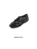 Zapatos planos de cuero para mujer con plataforma interior para aumentar la altura, nuevo estilo 2026, versátiles zapatos Mary Jane retro con tiras cruzadas y un toque deportivo