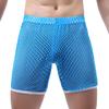 WOXUAN pantalones de malla para hombre pantalones de malla transpirables sexy sexy holgados cómodos pantalones cortos de personalidad