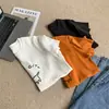 Camiseta de manga corta con estampado de cachorro de dibujos animados estilo coreano, algodón suave, top versátil de verano, popular camisa de manga media