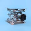 Plataforma elevatória de laboratório transfronteiriça pequena de aço inoxidável com manivela manual de nivelamento automático no solo plataforma elevatória giratória de nível